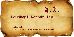 Mauskopf Kornélia névjegykártya